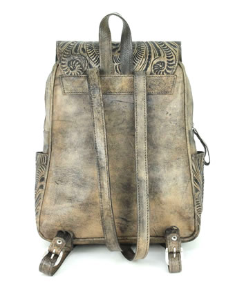 American West Lariats And Lace Backpack - Charcoal Brown #2